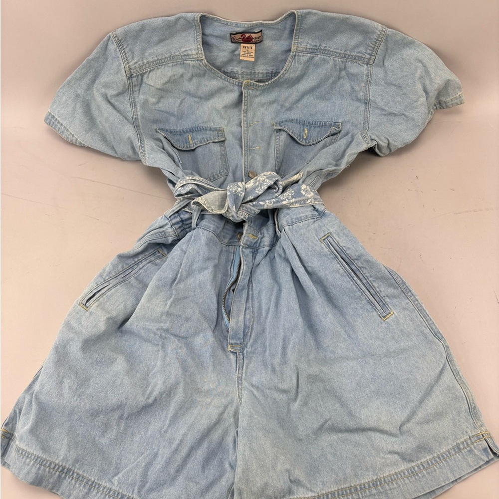Vintage Light Blue Denim Romper